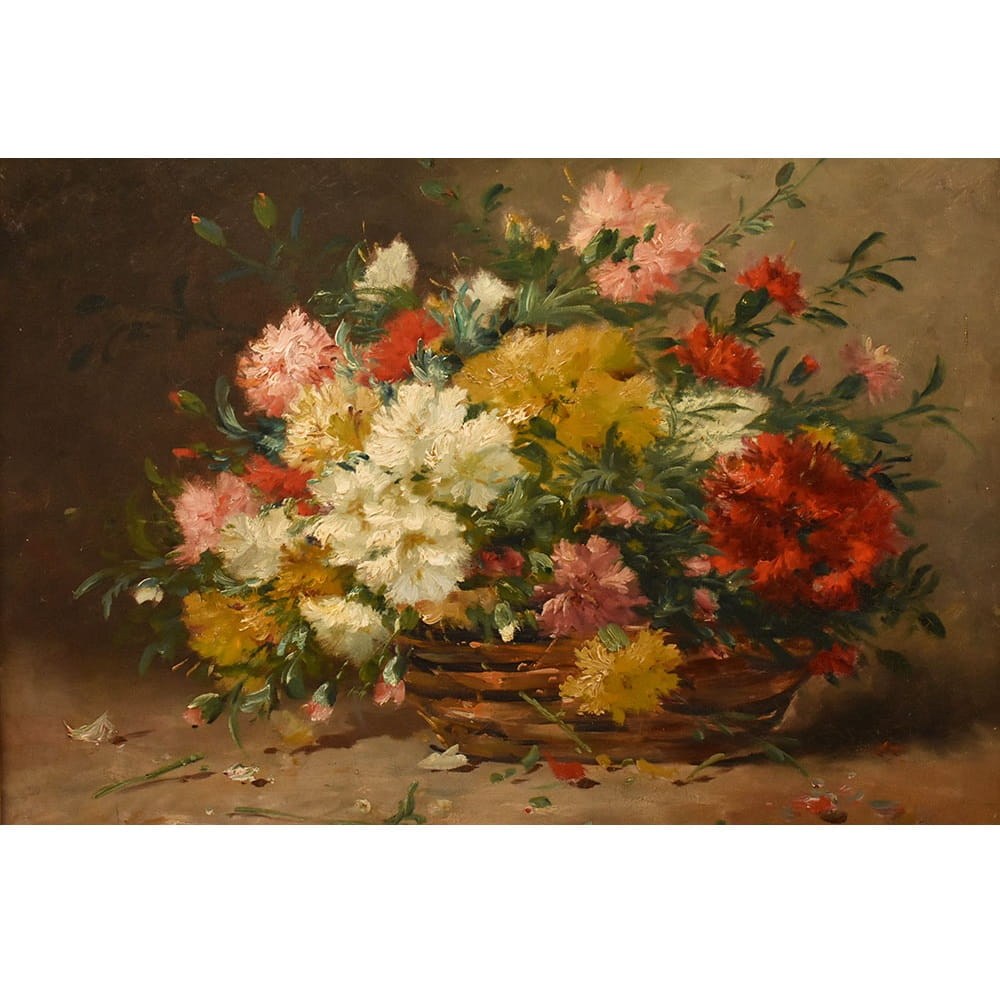 QF781 3a antique floral painting flower oil still life